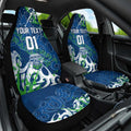Personalized Canberra Raiders Rugby Car Seat Cover Urban Street Graffiti Style - Distressed Splatter Elements