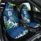 Personalized Canberra Raiders Rugby Car Seat Cover Urban Street Graffiti Style - Distressed Splatter Elements