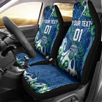 Personalized Canberra Raiders Rugby Car Seat Cover Urban Street Graffiti Style - Distressed Splatter Elements