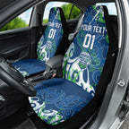 Personalized Canberra Raiders Rugby Car Seat Cover Urban Street Graffiti Style - Distressed Splatter Elements