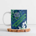 Personalized Canberra Raiders Rugby Ceramic Mug Urban Street Graffiti Style - Distressed Splatter Elements