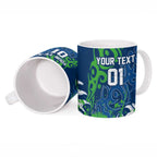 Personalized Canberra Raiders Rugby Ceramic Mug Urban Street Graffiti Style - Distressed Splatter Elements