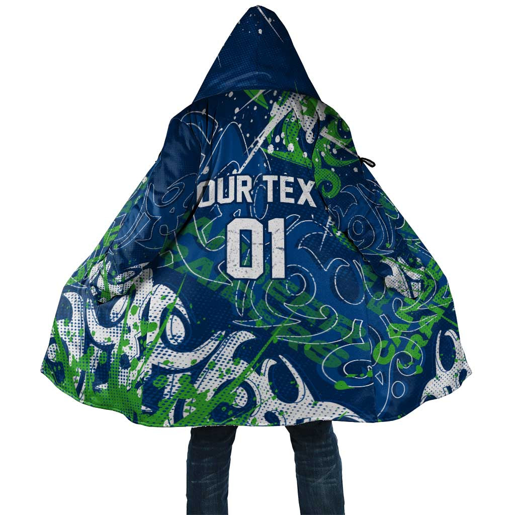 Personalized Canberra Raiders Rugby Cloak Urban Street Graffiti Style - Distressed Splatter Elements