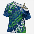 Personalized Canberra Raiders Rugby Cross Shoulder Shirt Urban Street Graffiti Style - Distressed Splatter Elements