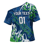 Personalized Canberra Raiders Rugby Cross Shoulder Shirt Urban Street Graffiti Style - Distressed Splatter Elements
