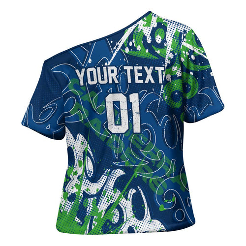 Personalized Canberra Raiders Rugby Cross Shoulder Shirt Urban Street Graffiti Style - Distressed Splatter Elements
