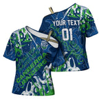 Personalized Canberra Raiders Rugby Cross Shoulder Shirt Urban Street Graffiti Style - Distressed Splatter Elements