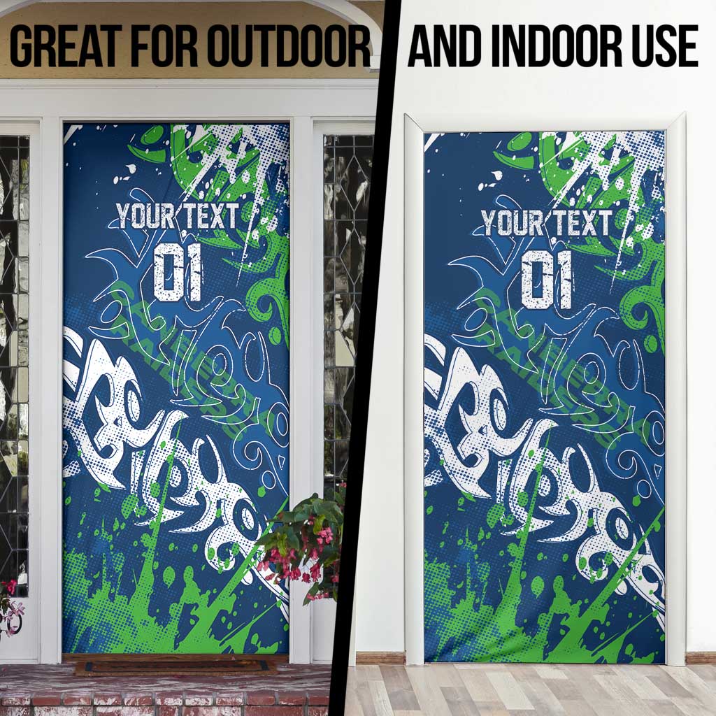 Personalized Canberra Raiders Rugby Door Cover Urban Street Graffiti Style - Distressed Splatter Elements