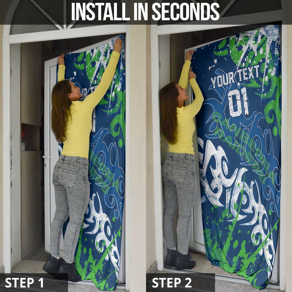 Personalized Canberra Raiders Rugby Door Cover Urban Street Graffiti Style - Distressed Splatter Elements