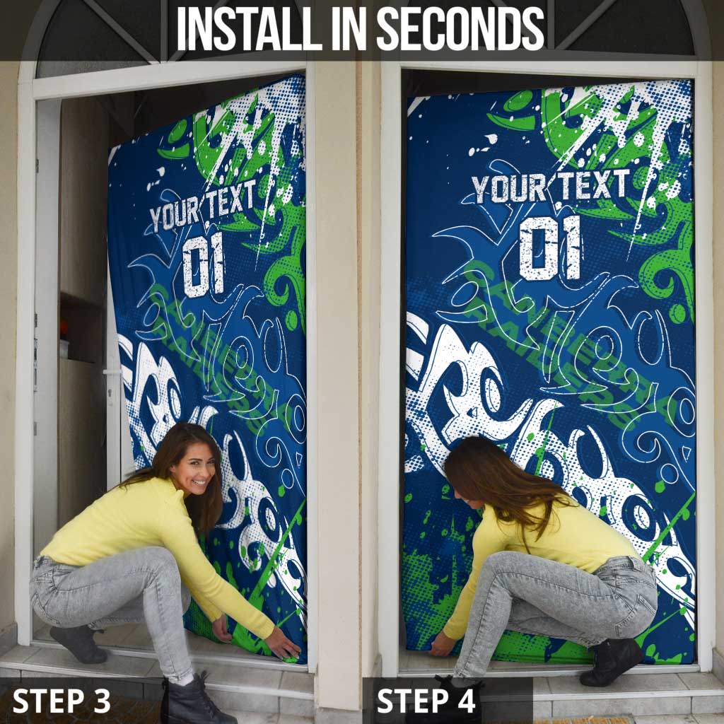 Personalized Canberra Raiders Rugby Door Cover Urban Street Graffiti Style - Distressed Splatter Elements