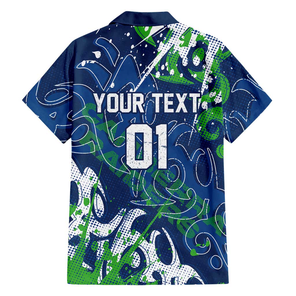 Personalized Canberra Raiders Rugby Family Matching Mermaid Dress and Hawaiian Shirt Urban Street Graffiti Style - Distressed Splatter Elements