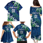 Personalized Canberra Raiders Rugby Family Matching Puletasi and Hawaiian Shirt Urban Street Graffiti Style - Distressed Splatter Elements