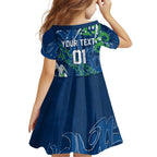 Personalized Canberra Raiders Rugby Family Matching Short Sleeve Bodycon Dress and Hawaiian Shirt Urban Street Graffiti Style - Distressed Splatter Elements
