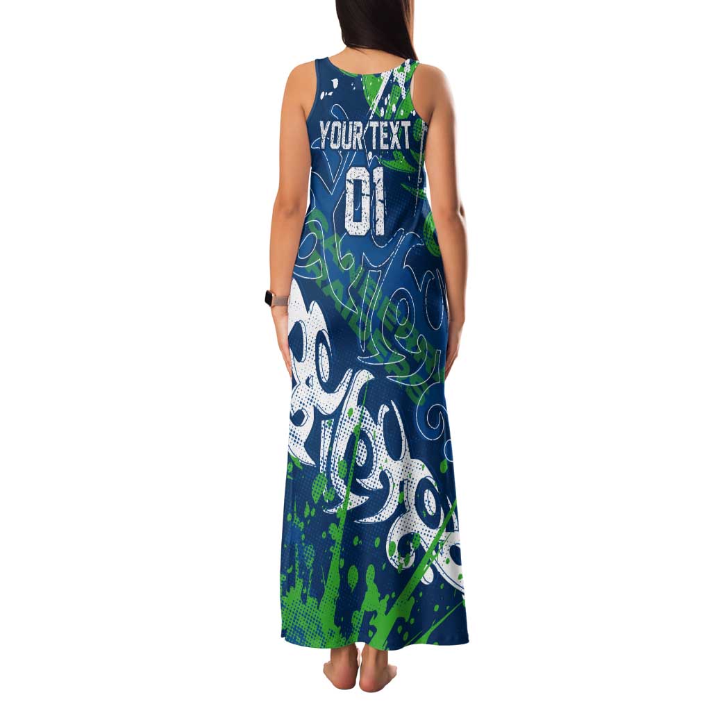 Personalized Canberra Raiders Rugby Family Matching Tank Maxi Dress and Hawaiian Shirt Urban Street Graffiti Style - Distressed Splatter Elements