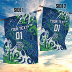 Personalized Canberra Raiders Rugby Garden Flag Urban Street Graffiti Style - Distressed Splatter Elements