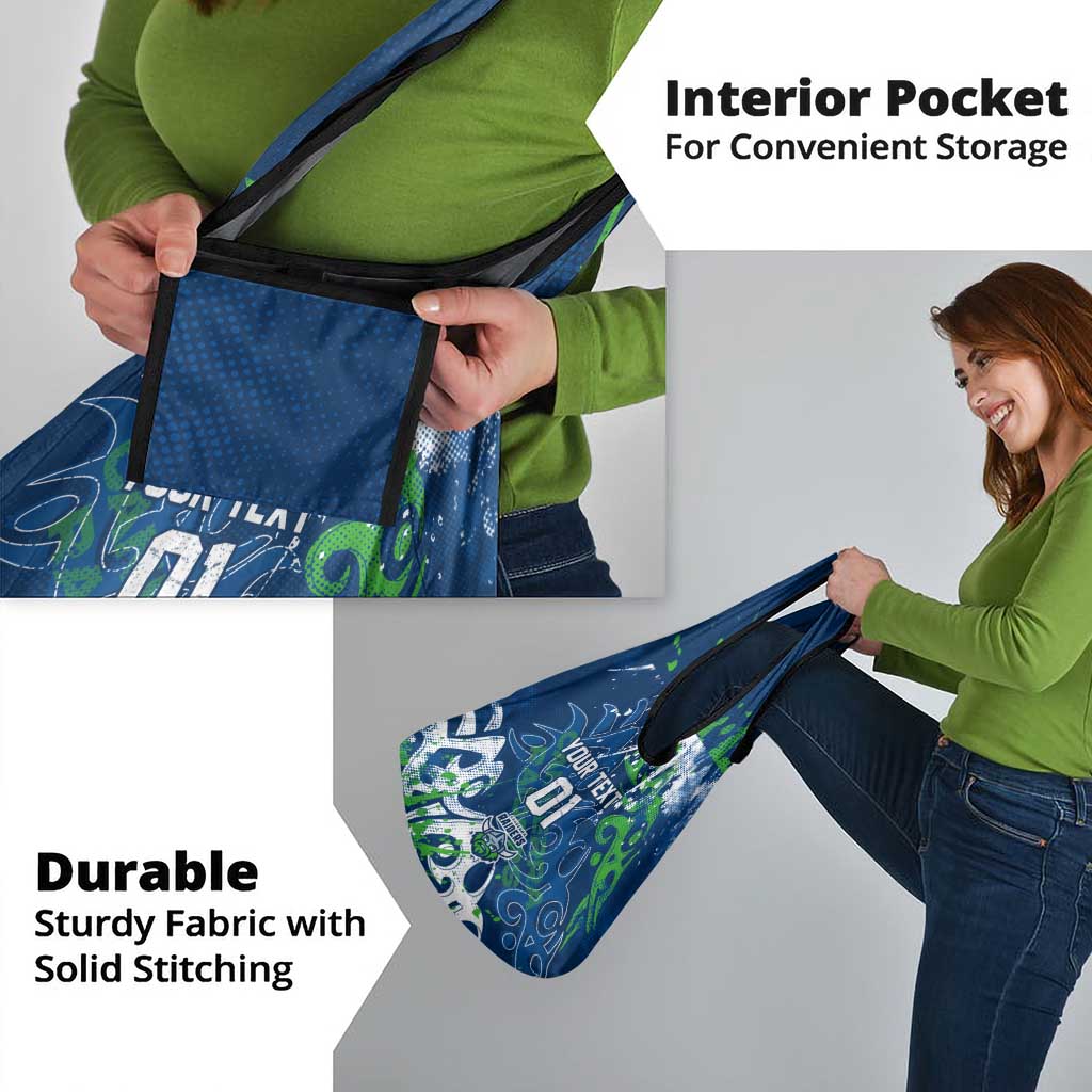 Personalized Canberra Raiders Rugby Grocery Bag Urban Street Graffiti Style - Distressed Splatter Elements