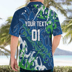 Personalized Canberra Raiders Rugby Hawaiian Shirt Urban Street Graffiti Style - Distressed Splatter Elements