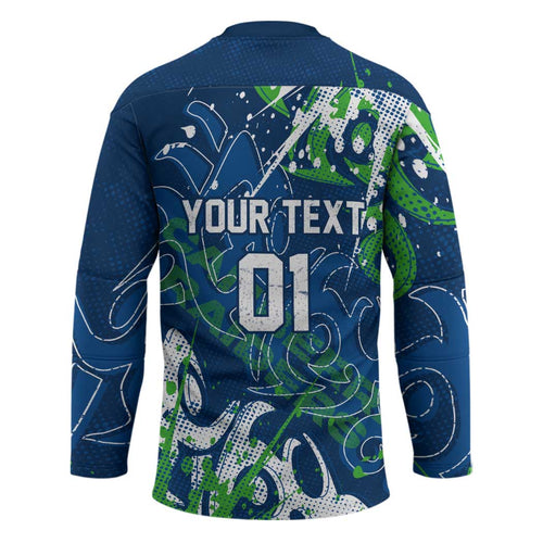 Personalized Canberra Raiders Rugby Hockey Jersey Urban Street Graffiti Style - Distressed Splatter Elements