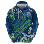 Personalized Canberra Raiders Rugby Hoodie Urban Street Graffiti Style - Distressed Splatter Elements