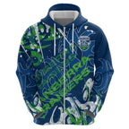 Personalized Canberra Raiders Rugby Hoodie Urban Street Graffiti Style - Distressed Splatter Elements