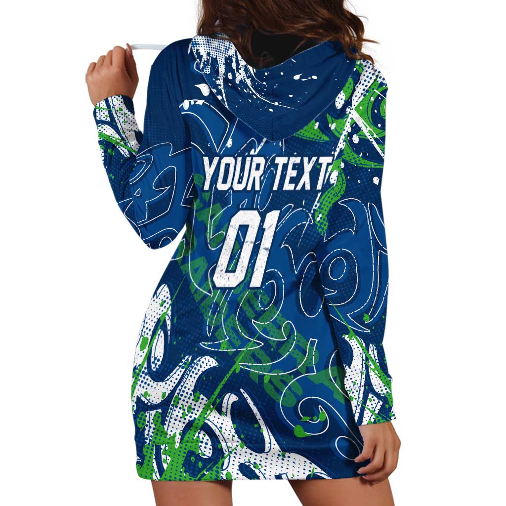 Personalized Canberra Raiders Rugby Hoodie Dress Urban Street Graffiti Style - Distressed Splatter Elements