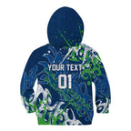 Personalized Canberra Raiders Rugby Kid Hoodie Urban Street Graffiti Style - Distressed Splatter Elements