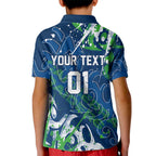 Personalized Canberra Raiders Rugby Kid Polo Shirt Urban Street Graffiti Style - Distressed Splatter Elements