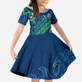 Personalized Canberra Raiders Rugby Kid Short Sleeve Dress Urban Street Graffiti Style - Distressed Splatter Elements