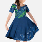 Personalized Canberra Raiders Rugby Kid Short Sleeve Dress Urban Street Graffiti Style - Distressed Splatter Elements