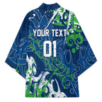 Personalized Canberra Raiders Rugby Kimono Urban Street Graffiti Style - Distressed Splatter Elements
