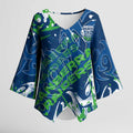 Personalized Canberra Raiders Rugby Kimono Sleeve Blouse Urban Street Graffiti Style - Distressed Splatter Elements