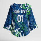 Personalized Canberra Raiders Rugby Kimono Sleeve Blouse Urban Street Graffiti Style - Distressed Splatter Elements
