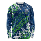 Personalized Canberra Raiders Rugby Long Sleeve Shirt Urban Street Graffiti Style - Distressed Splatter Elements