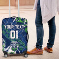 Personalized Canberra Raiders Rugby Luggage Cover Urban Street Graffiti Style - Distressed Splatter Elements