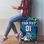 Personalized Canberra Raiders Rugby Luggage Cover Urban Street Graffiti Style - Distressed Splatter Elements