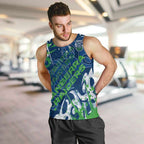 Personalized Canberra Raiders Rugby Men Tank Top Urban Street Graffiti Style - Distressed Splatter Elements