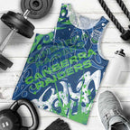 Personalized Canberra Raiders Rugby Men Tank Top Urban Street Graffiti Style - Distressed Splatter Elements