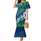 Personalized Canberra Raiders Rugby Mermaid Dress Urban Street Graffiti Style - Distressed Splatter Elements