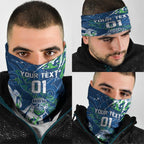 Personalized Canberra Raiders Rugby Neck Gaiter Urban Street Graffiti Style - Distressed Splatter Elements