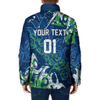 Personalized Canberra Raiders Rugby Padded Jacket Urban Street Graffiti Style - Distressed Splatter Elements