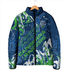 Personalized Canberra Raiders Rugby Padded Jacket Urban Street Graffiti Style - Distressed Splatter Elements
