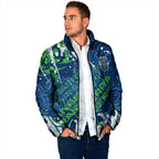 Personalized Canberra Raiders Rugby Padded Jacket Urban Street Graffiti Style - Distressed Splatter Elements
