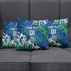 Personalized Canberra Raiders Rugby Pillow Cover Urban Street Graffiti Style - Distressed Splatter Elements