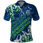 Personalized Canberra Raiders Rugby Polo Shirt Urban Street Graffiti Style - Distressed Splatter Elements