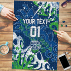 Personalized Canberra Raiders Rugby Puzzle Urban Street Graffiti Style - Distressed Splatter Elements