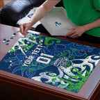 Personalized Canberra Raiders Rugby Puzzle Urban Street Graffiti Style - Distressed Splatter Elements