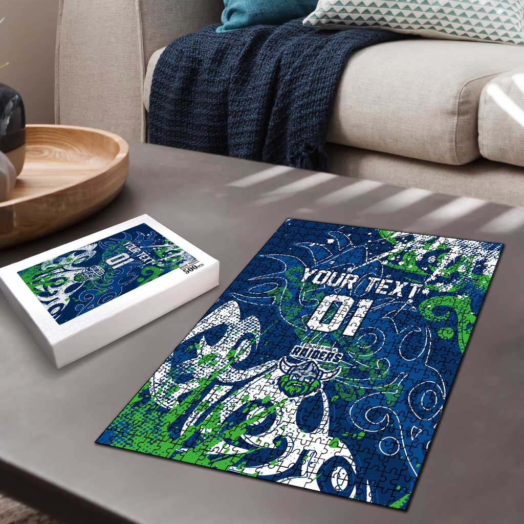 Personalized Canberra Raiders Rugby Puzzle Urban Street Graffiti Style - Distressed Splatter Elements