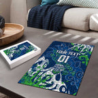 Personalized Canberra Raiders Rugby Puzzle Urban Street Graffiti Style - Distressed Splatter Elements