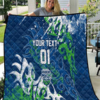 Personalized Canberra Raiders Rugby Quilt Urban Street Graffiti Style - Distressed Splatter Elements