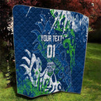 Personalized Canberra Raiders Rugby Quilt Urban Street Graffiti Style - Distressed Splatter Elements